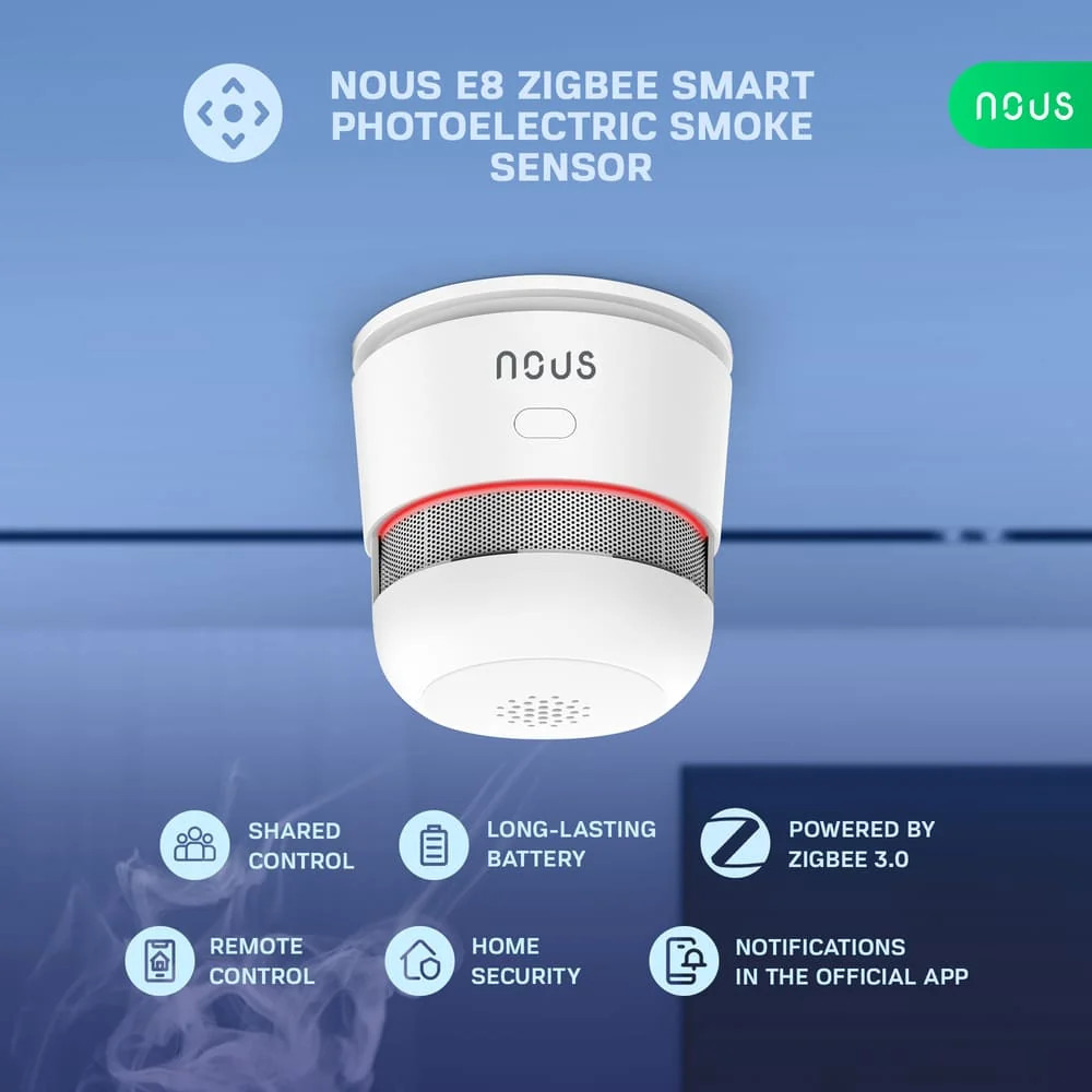 Inteligentný dymový senzor Nous E8 Zigbee